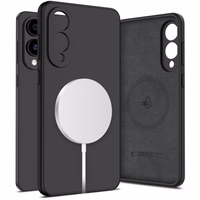 Tech-Protect Liquid Silicone magnētiskais viedtālruņa apvalks Samsung Galaxy S25 Edge - melns