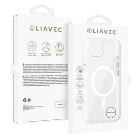 Viedtālruņa apvalks (m) Liavec Glossy Magsafe Clear Case Iphone 13/14 - balts