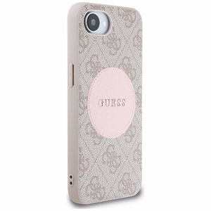 Guess 4G Circle Classic Logo Magnētiskais viedtālruņa apvalks iPhone 16e - rozā