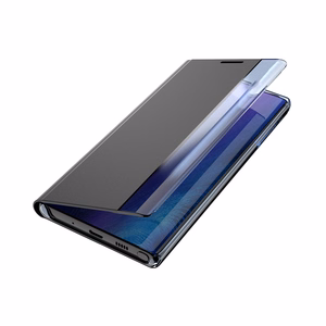 Sleep Case grāmatas tipa apvalks ar viedo logu iPhone 13 mini melns