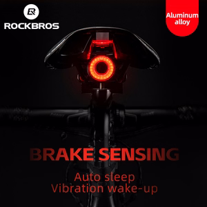 Rockbros Q5 aizmugurējais velosipēda lukturis ar Intelligent Stop System - melns