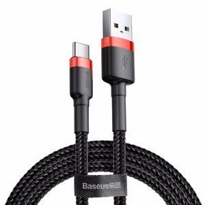 Baseus kabelis Cafule USB - USB-C 1,0 m 3A sarkans-melns