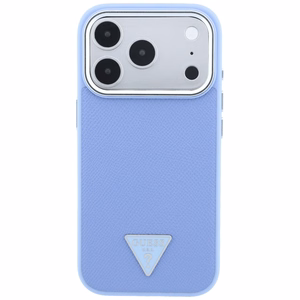 Guess Grained Triangle Logo vāciņš modelim iPhone 18 Pro / 17 Pro, saderīgs ar MagSafe – zils