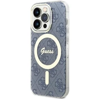 Guess IML 4G Magnētiskais apvalks iPhone 15 Pro - zils
