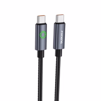 FONENG kabelis XS08 USB-C - USB-C PD 60W 1.2m melns