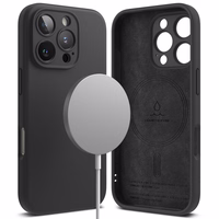 Ringke Silikona Magnētiskais iPhone 16 Pro Viedtālruņa apvalks - Melns