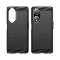 Elastīgais oglekļa raksta vāciņš Oppo A98 5G viedtālrunim Carbon Case - melns