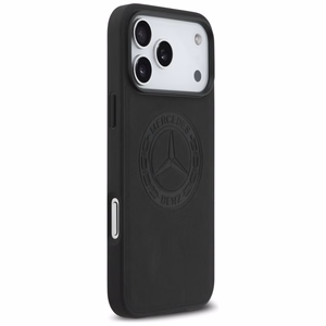Mercedes Ādas Vintage Logo Magnētiskais Viedtālruņa apvalks iPhone 17 Pro Max - Melns