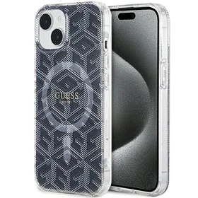 Guess IML GCube Magnētiskais viedtālruņa apvalks iPhone 15 / 14 / 13 - melna