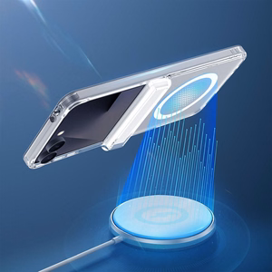 Caurspīdīgs Dux Ducis Clin Mag vāciņš ar MagSafe atbalstu Samsung Galaxy Z Flip8 tālrunim