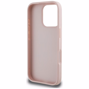 Guess Grained Big 4G Logo Small Classic Logo Case for iPhone 16 Pro - Pink