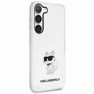 Karl Lagerfeld KLHCS23MHNCHTCT S23+ S916 caurspīdīgs cietais viedtālruņa apvalks Ikonik Choupette