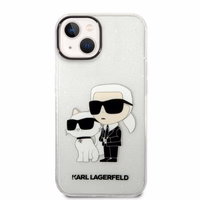 Karl Lagerfeld mirdzošs Karl&Choupette viedtālruņa apvalks iPhone 14 Plus - caurspīdīgs