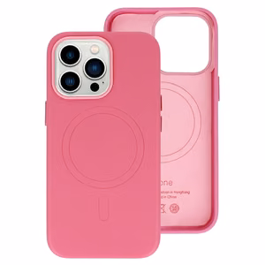 MagSafe Leather Case iPhone 15 Plus Pink