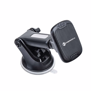 FORCELL F-GRIP Carbon H-CT327 magnētiskais auto turētājs vējstiklam / paneļim melns