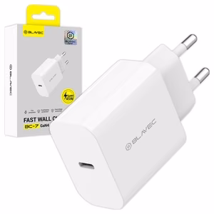 Blavec Sienas lādētājs BC-7 GaN4 - Type C - PD QC 45W 3A (TCBC7G4-CW453A) balts