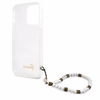 Guess GUHCP13LKPSWH iPhone 13 Pro / 13 6.1" caurspīdīgs cietais apvalks White Pearl