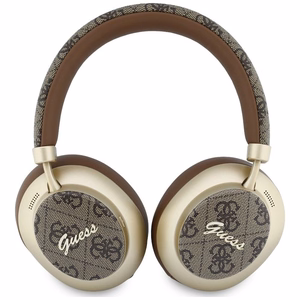 Bezvadu austiņas Guess ENC 4G Gold Script Metal, brūnas