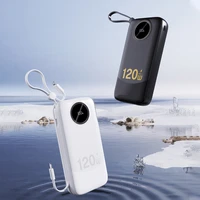 Dudao K13Pro 20000mAh portatīvais lādētājs ar iebūvētu kabeli - melna