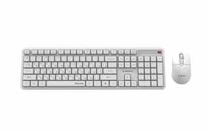 GEMBIRD KBS-WMS-01-W-CYRL bezvadu tastatura un pele, kirilica, balta
