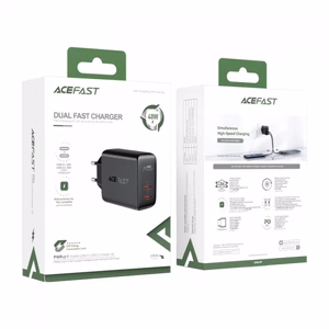 Acefast зарядное устройство 2x USB Type C 40W, PPS, PD, QC 3.0, AFC, FCP чёрное (A9 black)