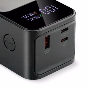 Powerbank 27 000mAh, 1x USB, 2x USB-C, 162,5W, QC4+, flashlight, LCD screen, black