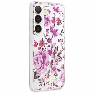 Guess GUHCS23MHCFWST S23+ S916 balts/balts cietais apvalks Flower Collection