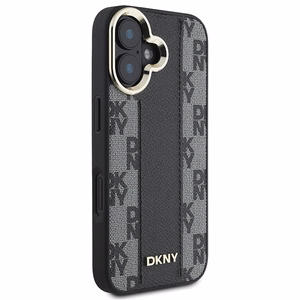 DKNY Rūtainais raksts magnētiskais iPhone 16 Plus viedtālruņa apvalks - melns