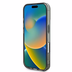 Guess IML Rhinestones Magnētiskais viedtālruņa apvalks iPhone 16 Plus - melns