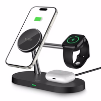 Tech-Protect A12 3in1 MagSafe indukcijas lādētājs viedtālrunim / austiņām / viedpulkstenim - melns