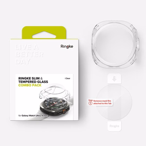 Ringke Slim un rūdītā stikla apvalks + stikla komplekts Samsung Galaxy Watch Ultra 47mm - caurspīdīgs