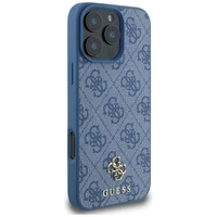 Guess HC PU 4G mazs 4G un klasisks apvalks iPhone 16 Pro Max MagSafe - zils