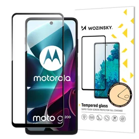 Wozinsky pilna līme rūdīts stikls Motorola Moto G200 5G 9H pilna ekrāna rūdīts stikls ar melnu rāmi
