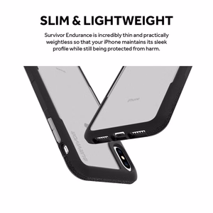 Griffin Survivor Endurance vāciņš ierīcei iPhone XS Max, caurspīdīgs un pelēks