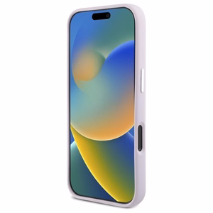 DKNY šķidra silikona ar mazu metāla logotipu Magnētiskais viedtālruņa apvalks iPhone 16 Pro Max - rozā