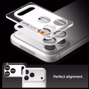 Spigen Optik Pro XL kameras stikls iPhone 17 Pro sudraba