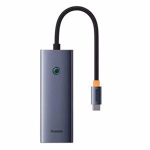 5-in-1 sadalītājs Baseus UltraJoy Series USB-C uz HDMI4K@30Hz+3xUSB 3.0+1xPD (pelēks)