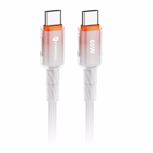 Cable USB C to USB C Forcell F-Energy QC4.0 PD 3A 60W Gradient 1 m C354 white