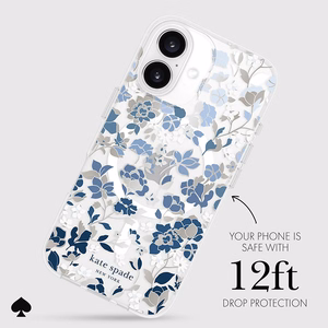 Kate Spade New York Protective Gems MagSafe - Case for iPhone 16 (Flowerbed Blue)