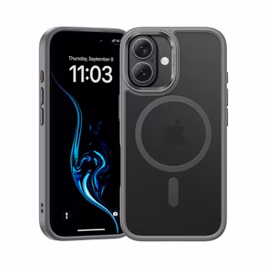 Benks Magnētiskais Mist apvalks ar metāla rāmi iPhone 16 pelēks
