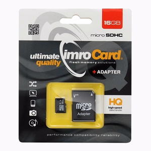 Imro atmiņas karte 16GB microSDHC cl. 6 + adapter