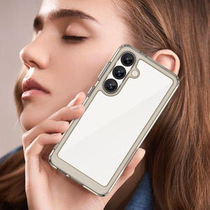 Kosmosa apvalks ar gēla rāmi Samsung Galaxy S25 - caurspīdīgs melns