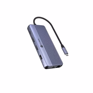 ICY BOX IB-DK4062-CPD – 12-in-1 USB-C travel dock with 3 video outputs: 2 HDMI and 1 VGA