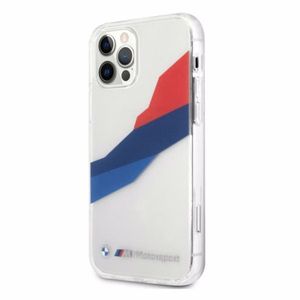 BMW Motorsport trīskrāsu viedtālruņa apvalks iPhone 12 Pro Max - caurspīdīgs