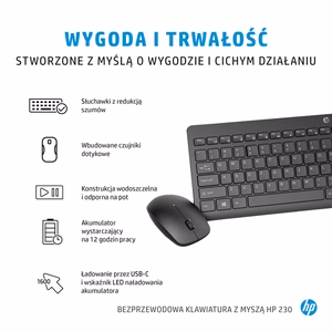 HP 230 bezvadu pele + tastatūra komplekts (EN)