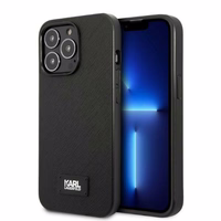Karl Lagerfeld KLHCP13LSFMP2K iPhone 13 Pro / 13 6.1" cietais apvalks melns/melns Saffiano plāksne