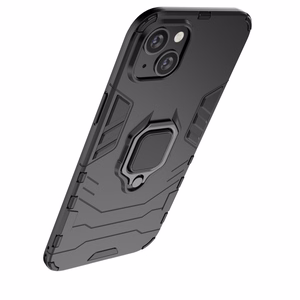 Ring Armor viedtālruņa apvalks iPhone 14 bruņu vāciņš ar magnētisko turētāju un gredzenu melns