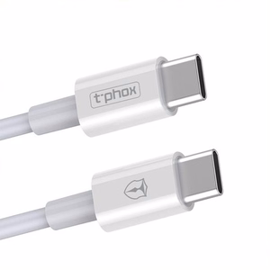 T-PHOX KABELIS GLARY LITE SĒRIJAS 3W 1M USB-C/USB-C BALTS