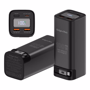 Kruger&Matz litija jonu ārējais akumulators ar QC un PD, 20000 mAh, 100 W