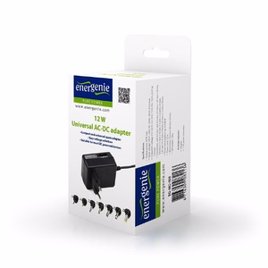 EnerGenie EG-MC-008 – universāls AC/DC barošanas adapteris, 12 W, melns